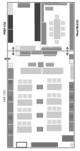 Diagrama de laboratório com sala de preparação do Liceu Nacional de Cascais